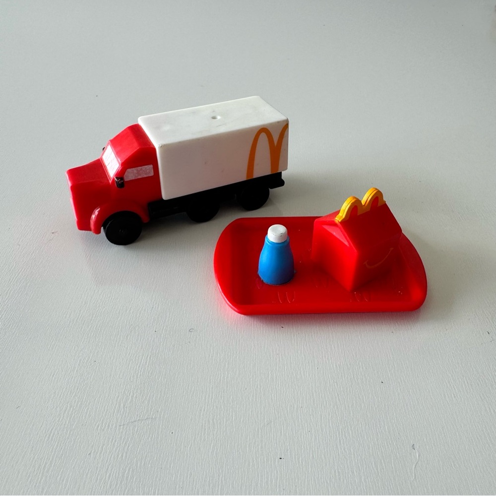 Mini McDonalds Happy Meal Toy Red and White Toy Truck Playset